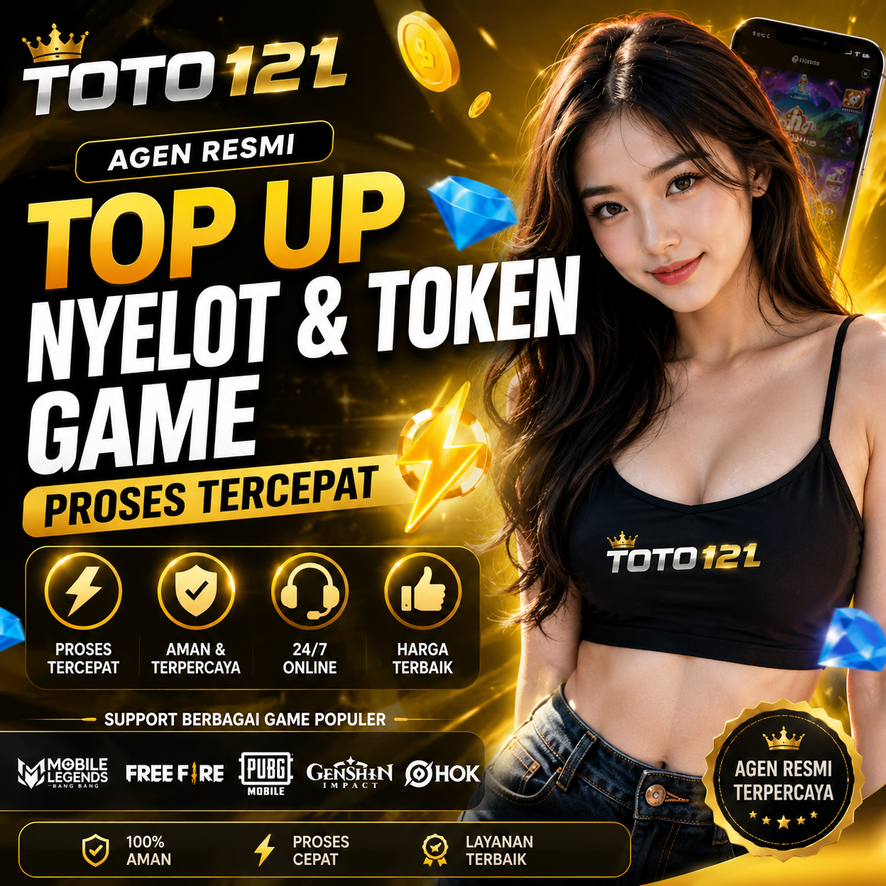 TOTO121 » Agen Resmi Top Up Nyelot & Token Game Proses Tercepat